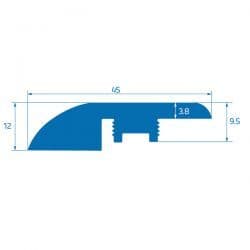 220cm  Bleached Light and Dark Walnut UKS19005 N3355 Ramp / Reducer Bar  N3355