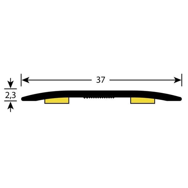 90cm uks19006 AD43 black-effect-flat-door-bar-37mm-self-adhesive