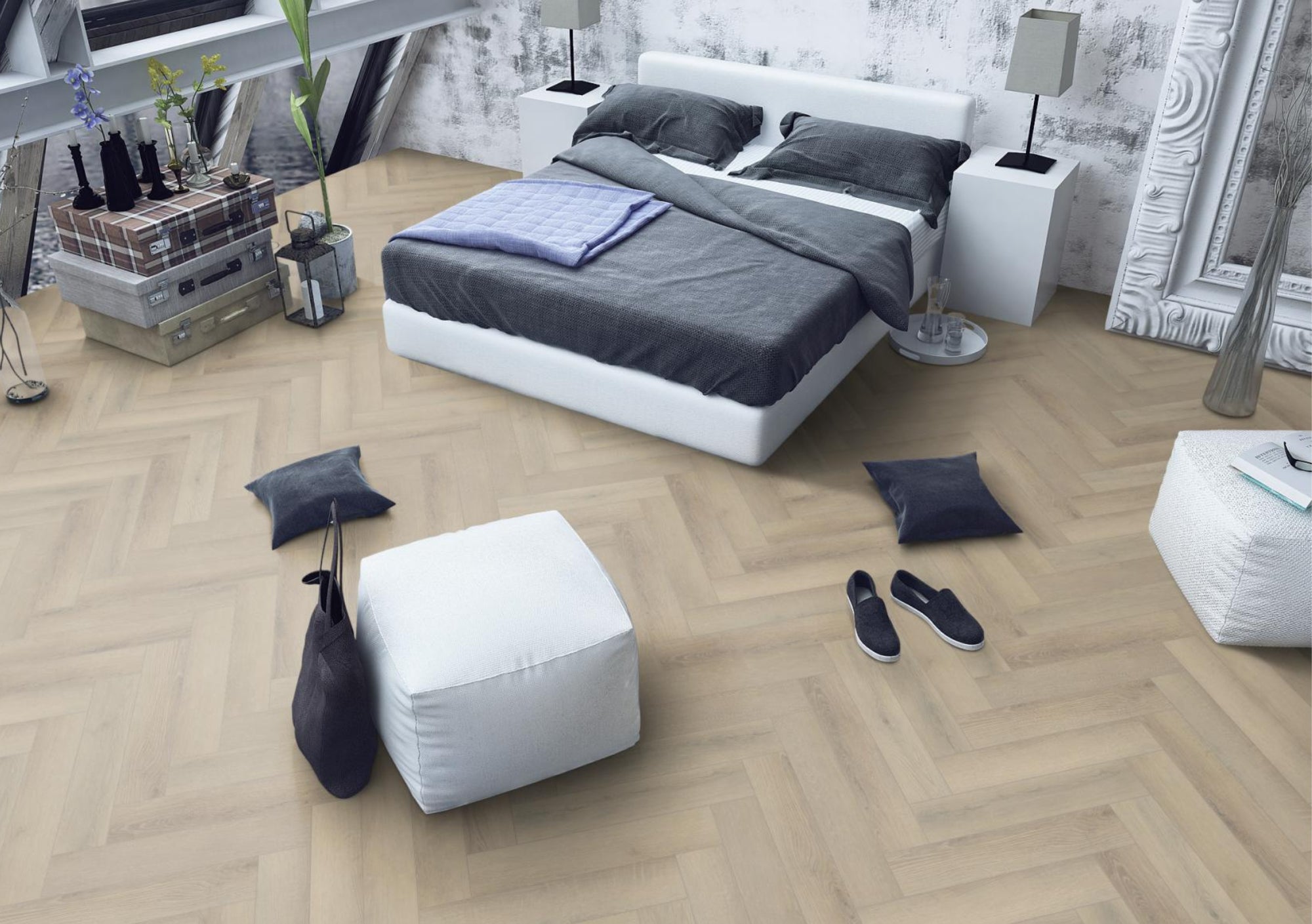 Seashell Oak Herringbone