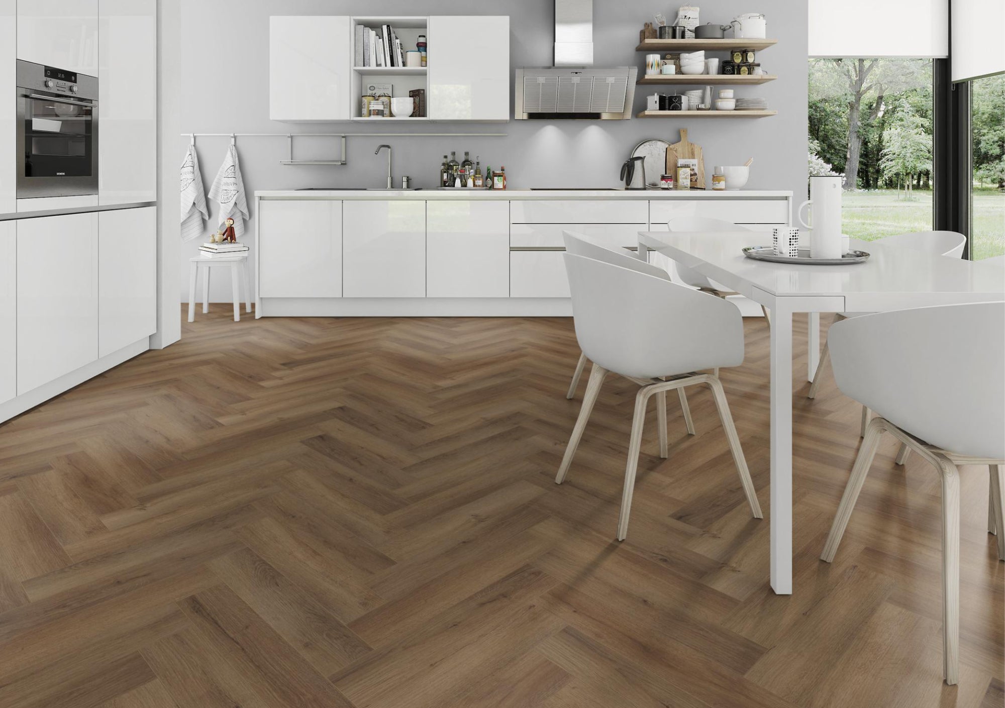 Truffle Oak Herringbone