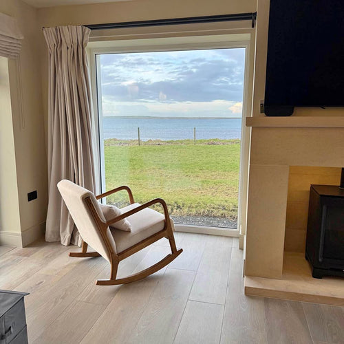 088 Wooden Beige Rocking Chair.