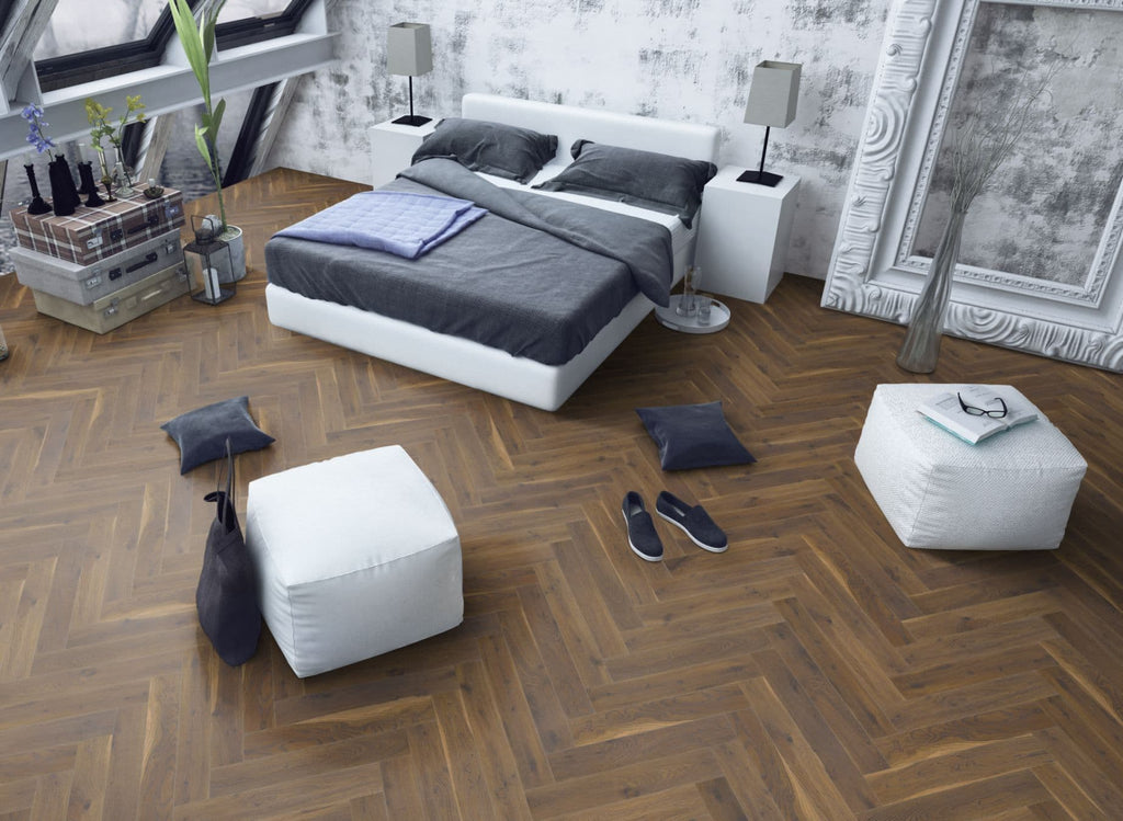 Coffee Oak Herringbone