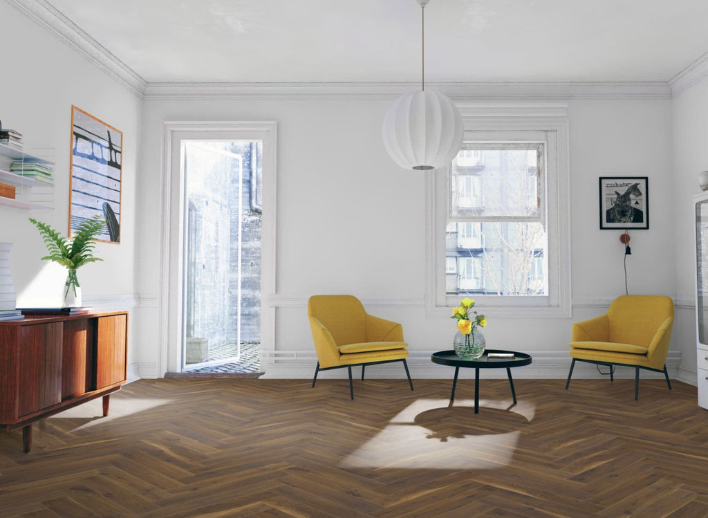 Coffee Oak Herringbone