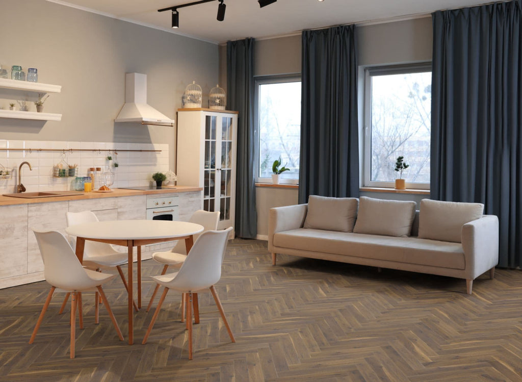 Coffee Oak Herringbone