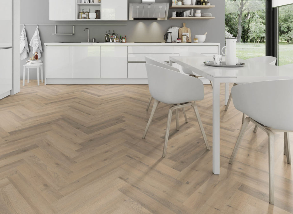 Greige Oak Herringbone
