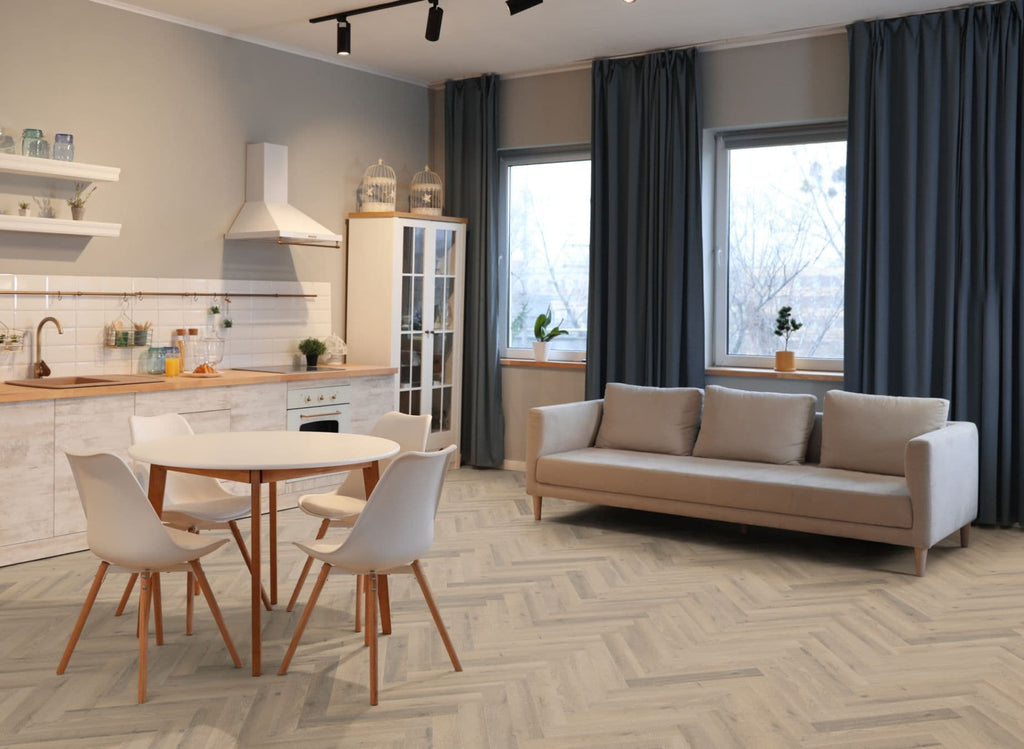 Greige Oak Herringbone