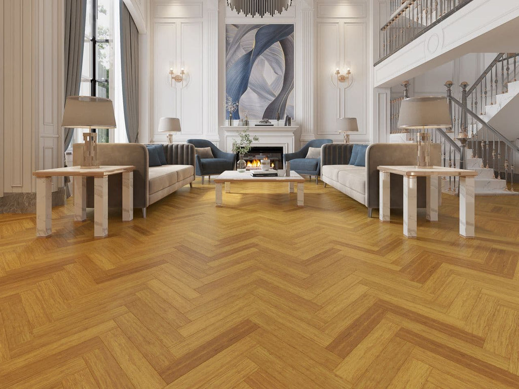 NATURAL TILE STRAND WOVEN  BAMBOO FLOORING UK19028 (1)