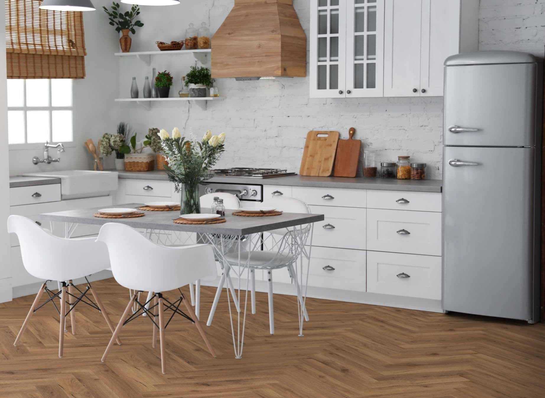 Oak Robust Fumed Herringbone