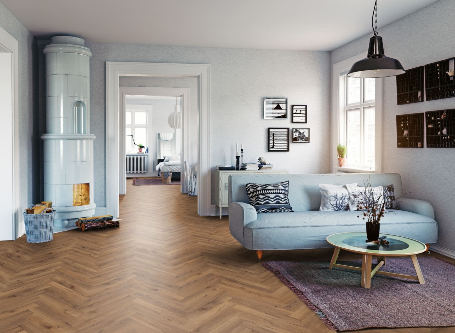 Oak Robust Fumed Herringbone
