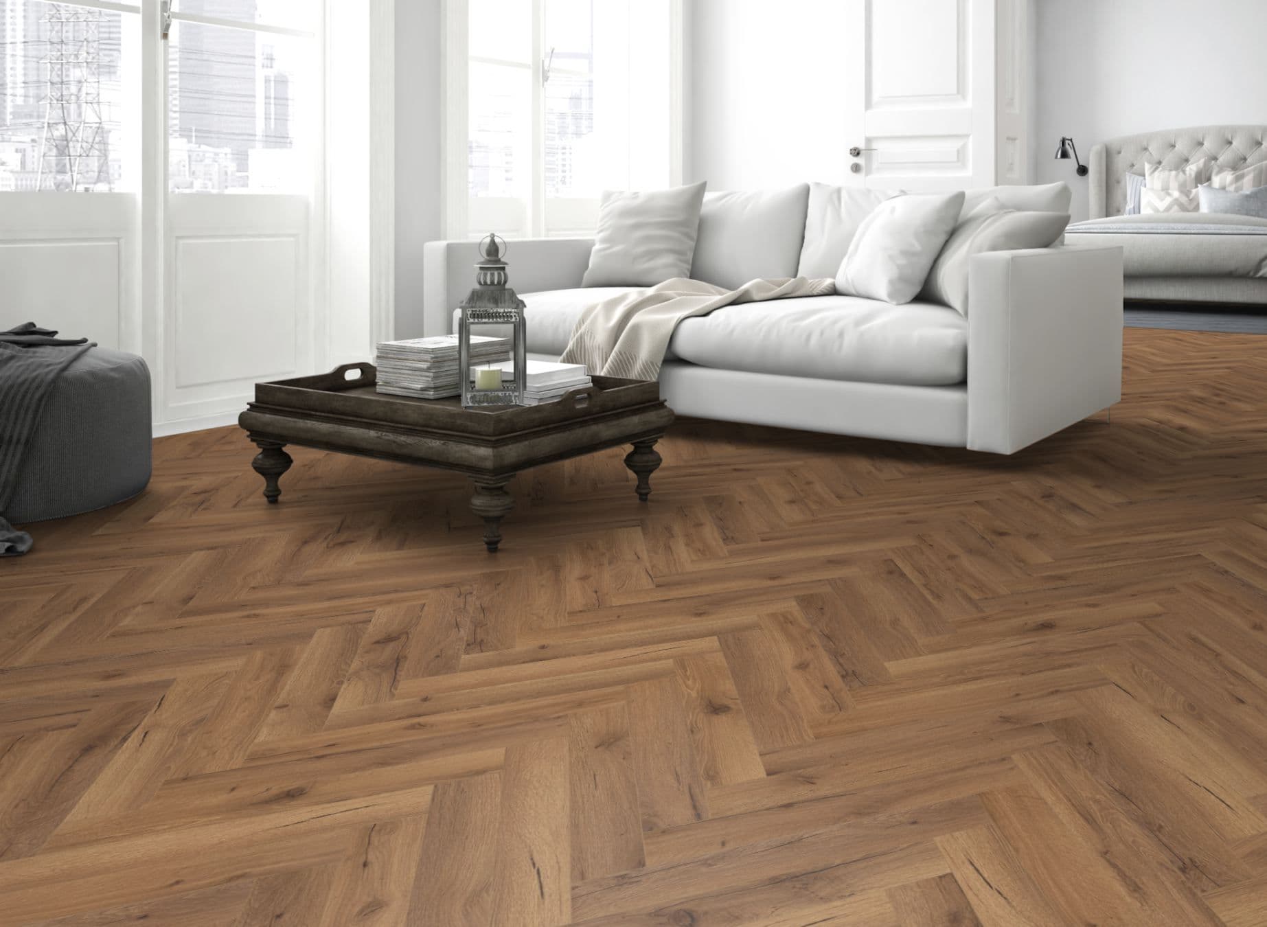 Oak Robust Fumed Herringbone