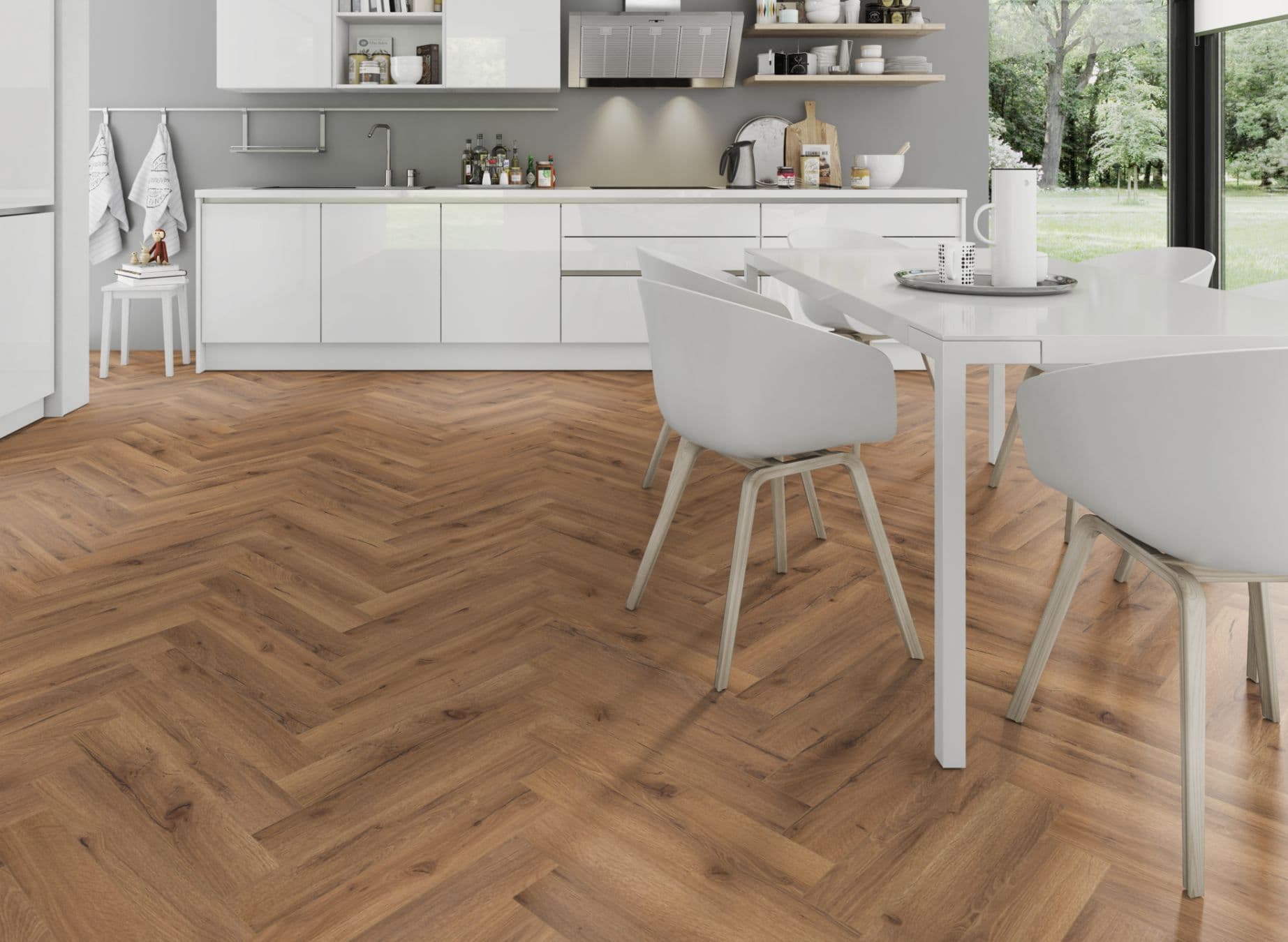 Oak Robust Fumed Herringbone