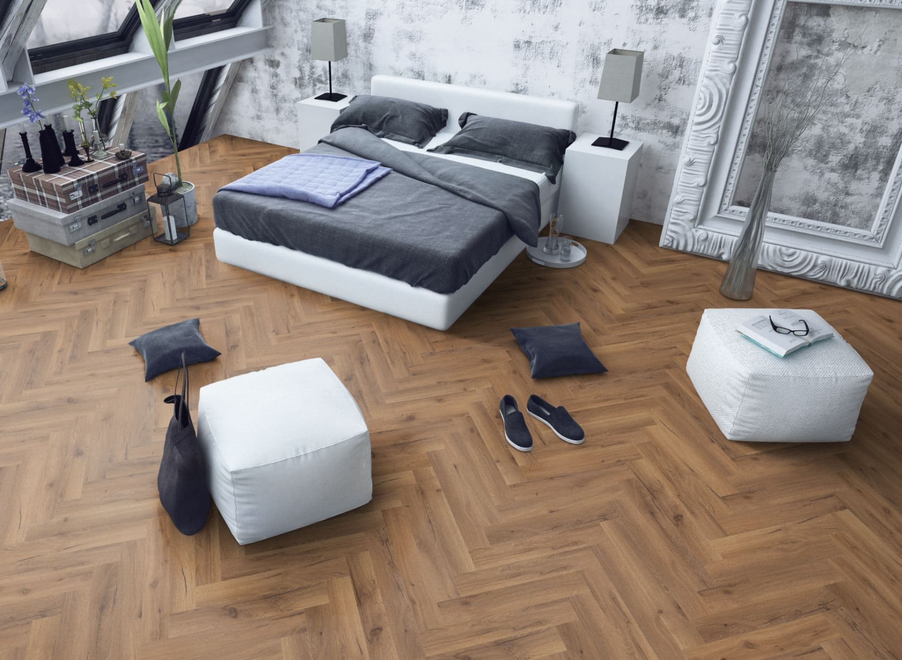Oak Robust Fumed Herringbone