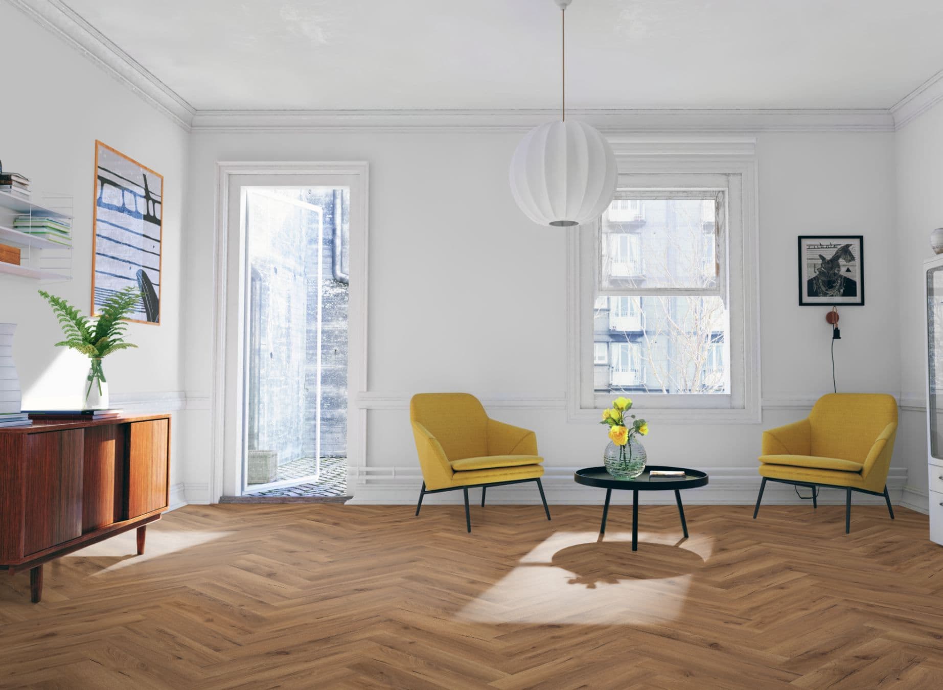Oak Robust Fumed Herringbone
