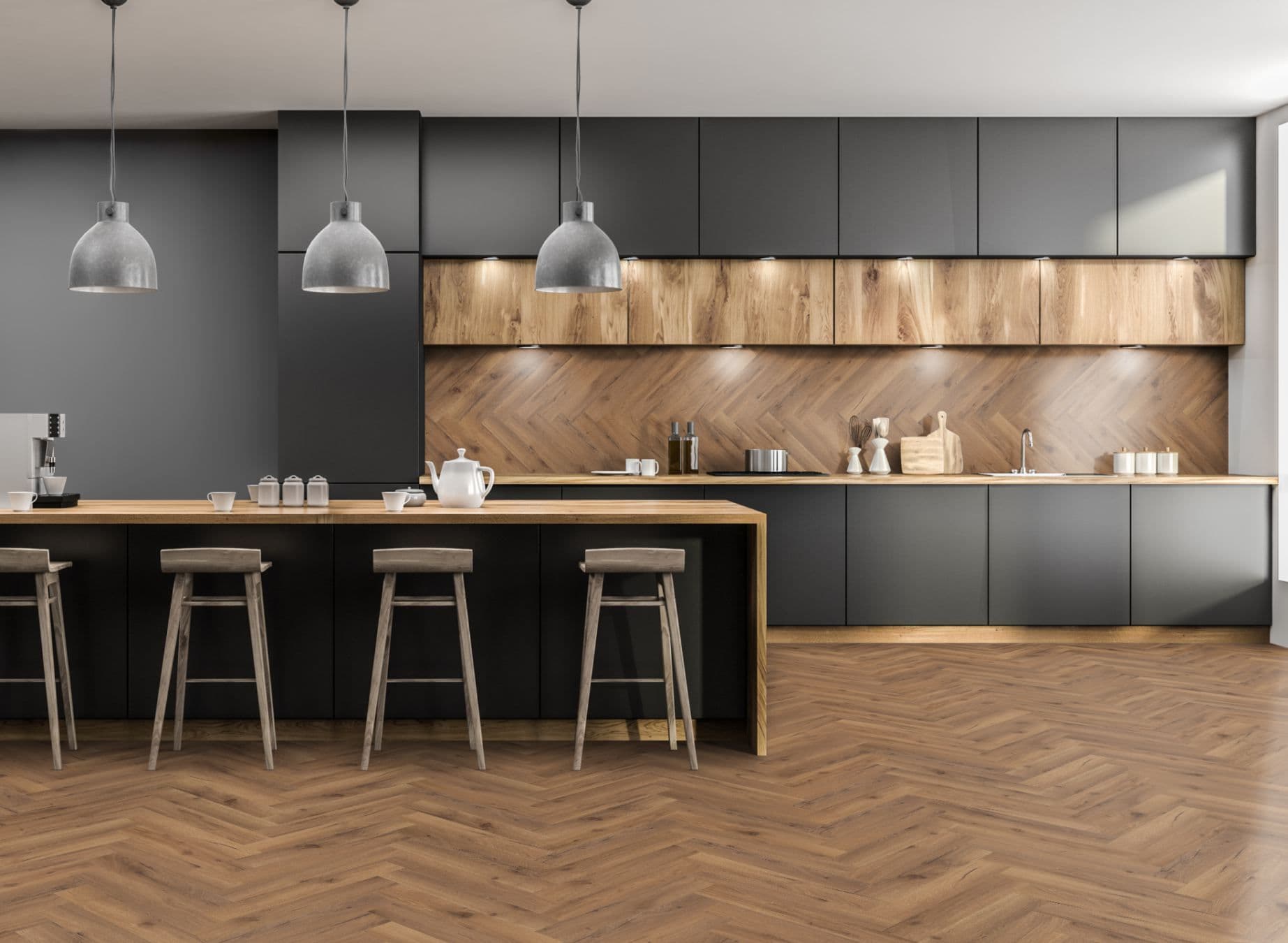 Oak Robust Fumed Herringbone