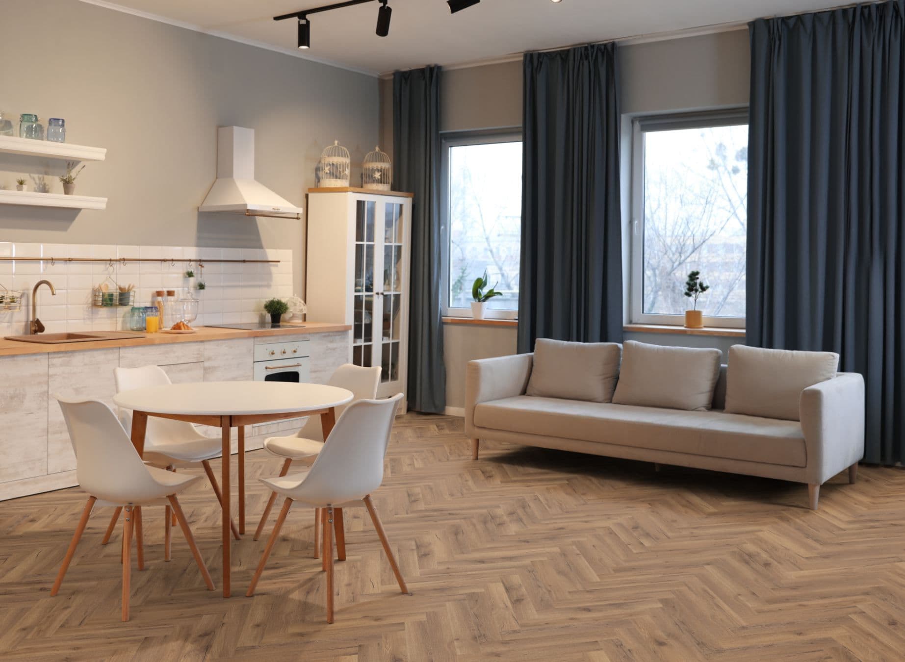 Oak Robust Fumed Herringbone