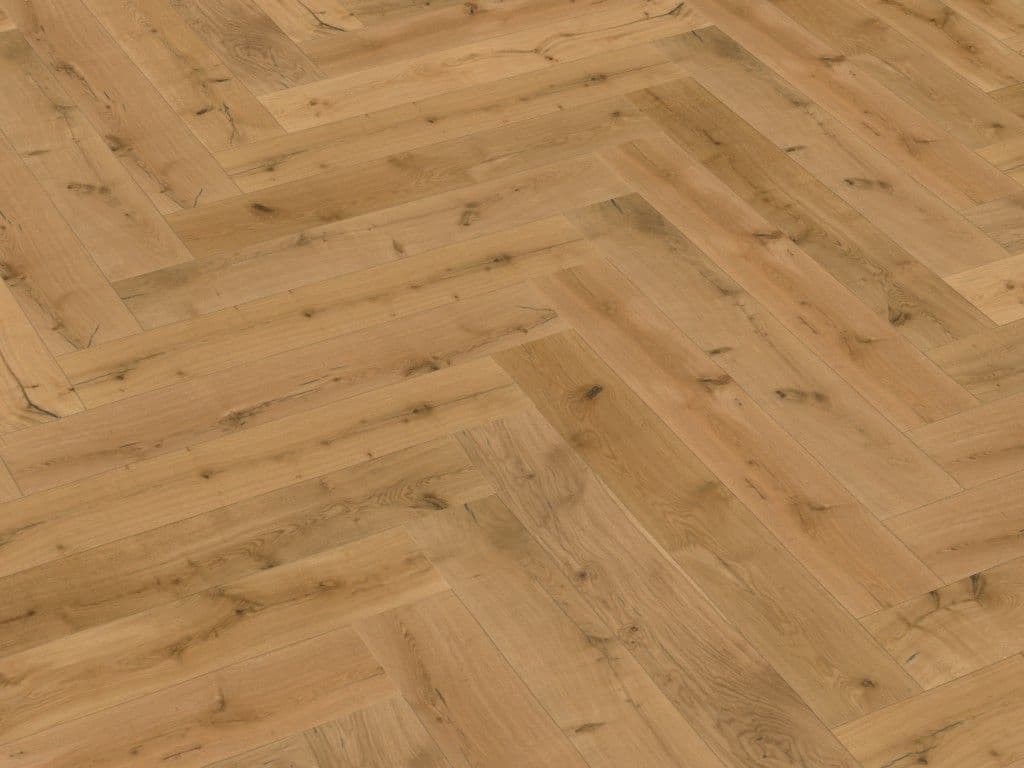 Rustic Brushed Oak Herringbone 14mm