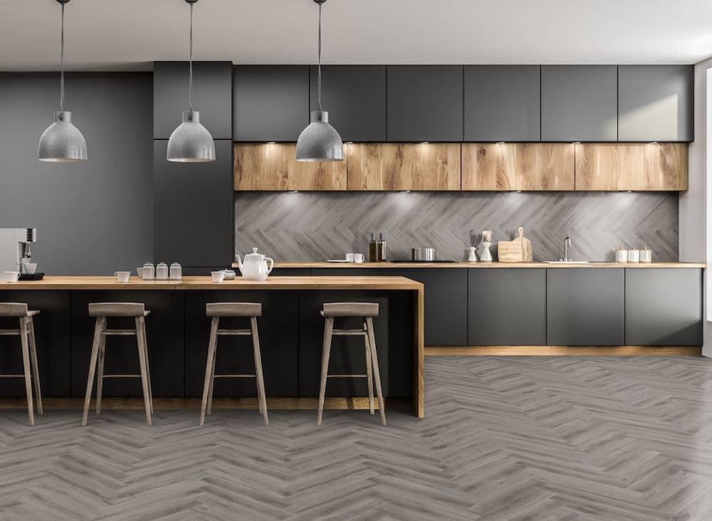 Rustic Grey Oak Herringbone Core